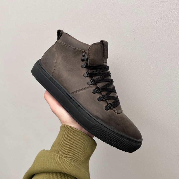 SORREN HIKING HIGH khaki bőr Pull Up túracipő