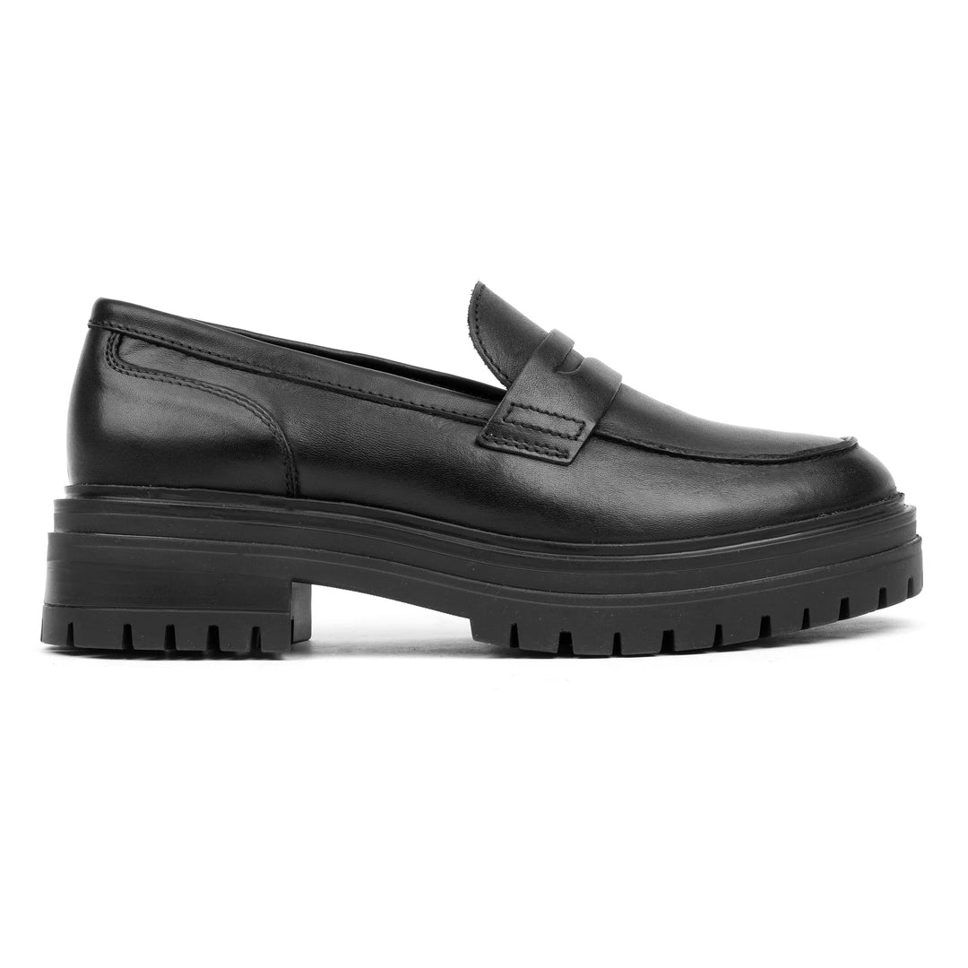 LEYTON LOAFER SADDLE fekete bőr