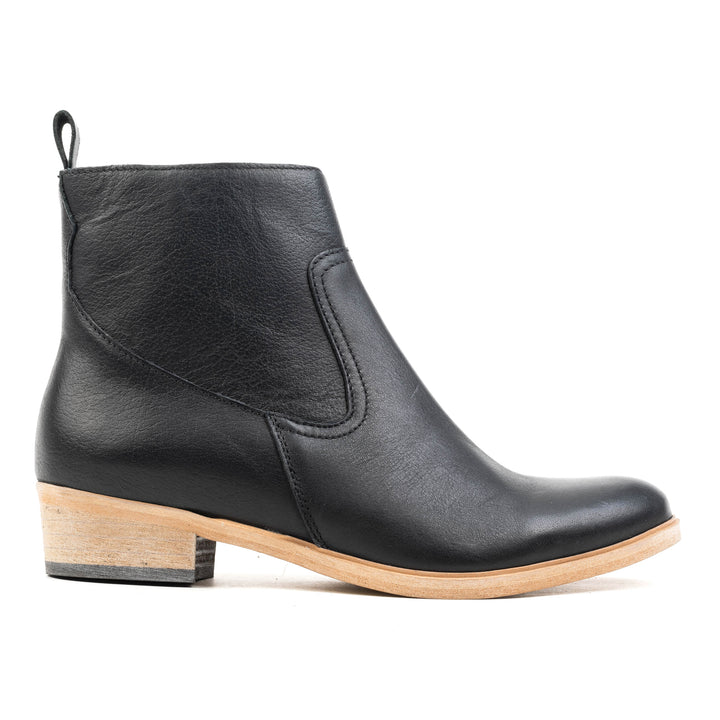 RICCIA ANKLE BOOT fekete bőr csizma