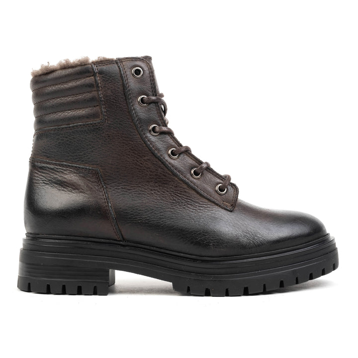 LEYTON LACE UP ANKLE BOOT barna bőr csizma