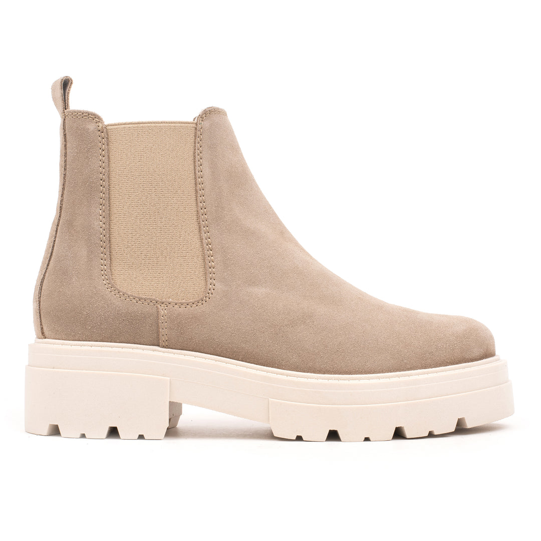 OMNIO Ghete Bej | Shari Short Chelsea Taupe Leather Suede - s