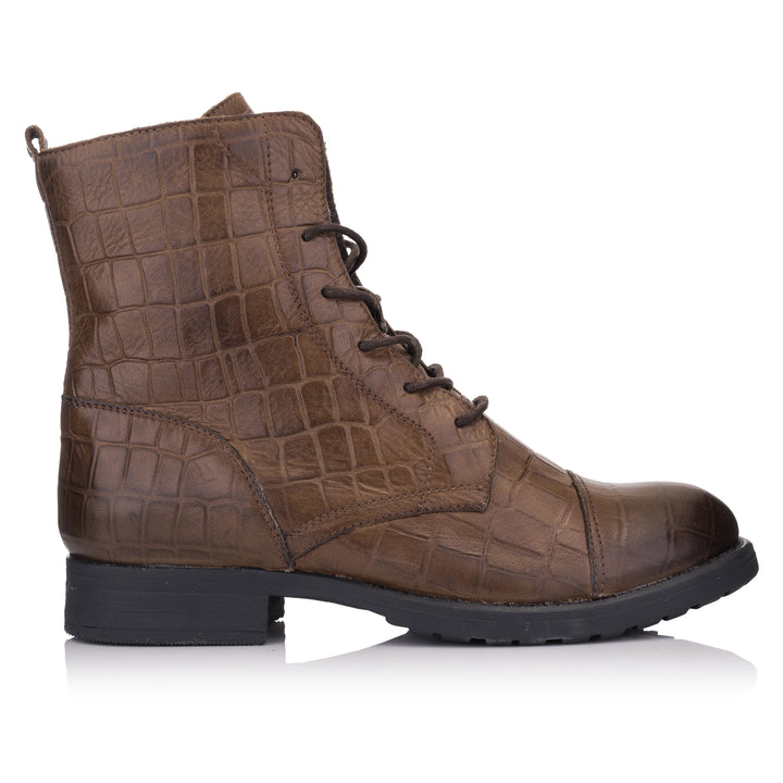 SARAH LACE UP BOOTS barna Coda Embossed csizma