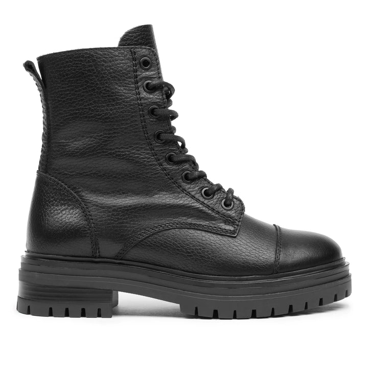 LEYTON COMBAT MID fekete mart bőr sneaker