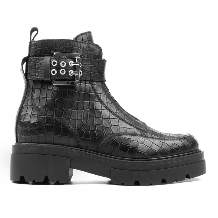 SHARI ANKLE ZIP fekete Embossed sneaker