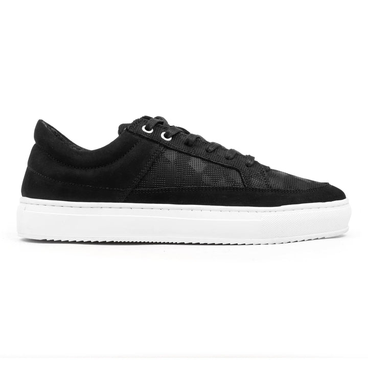 SORREN PADDED LOW fekete bőr nubuk sneaker