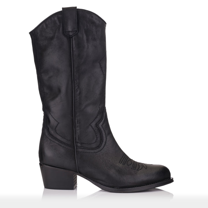 DULCE NO PADDING MID BOOT fekete nubuk csizma