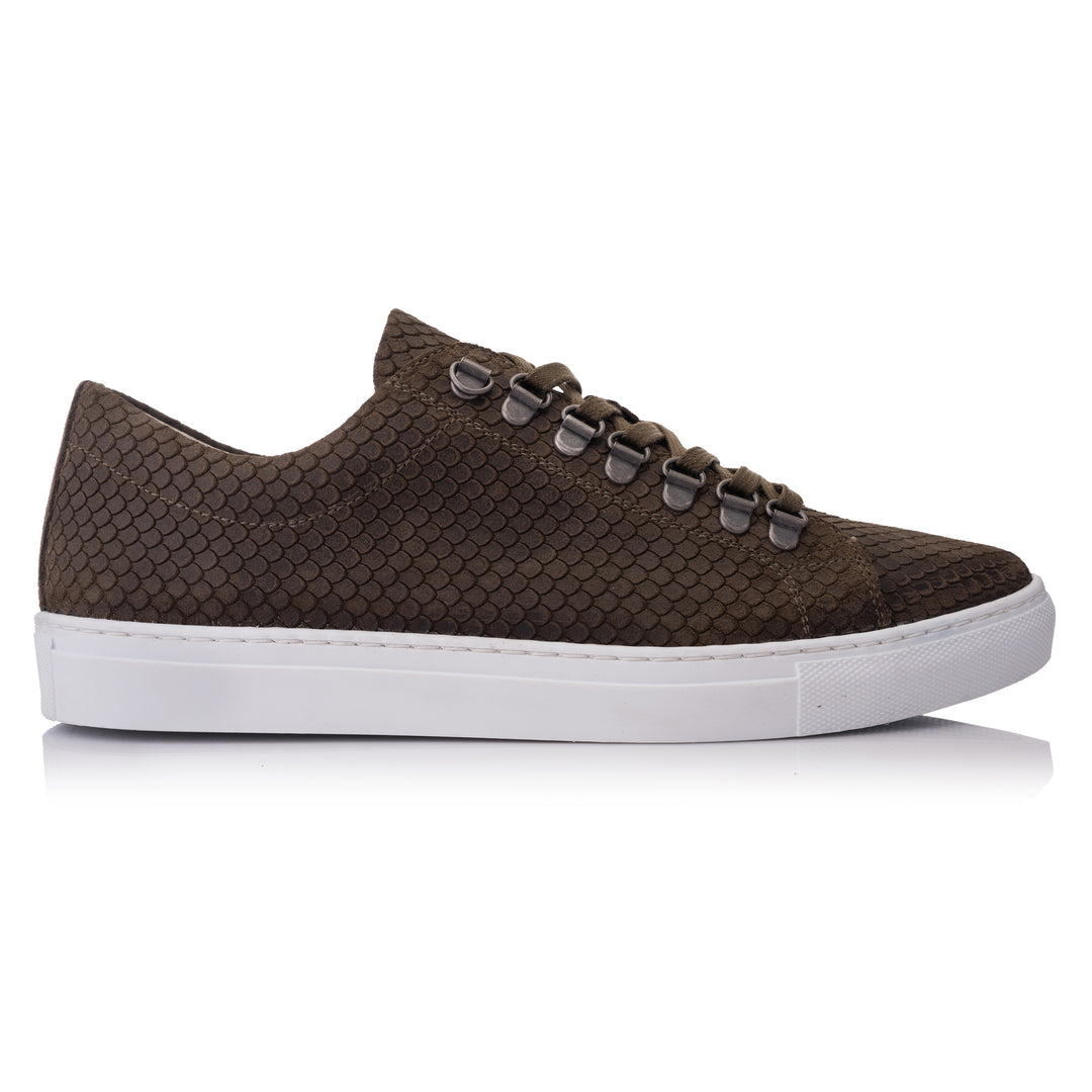 OMNIO Sneaker Khaki | Velo Sneaker Eco Dragon Khaki Embossed Leather - s