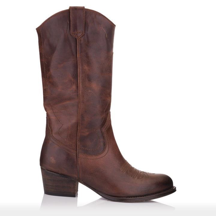 DULCE WESTERN konyak színű bőr Pull up sneaker