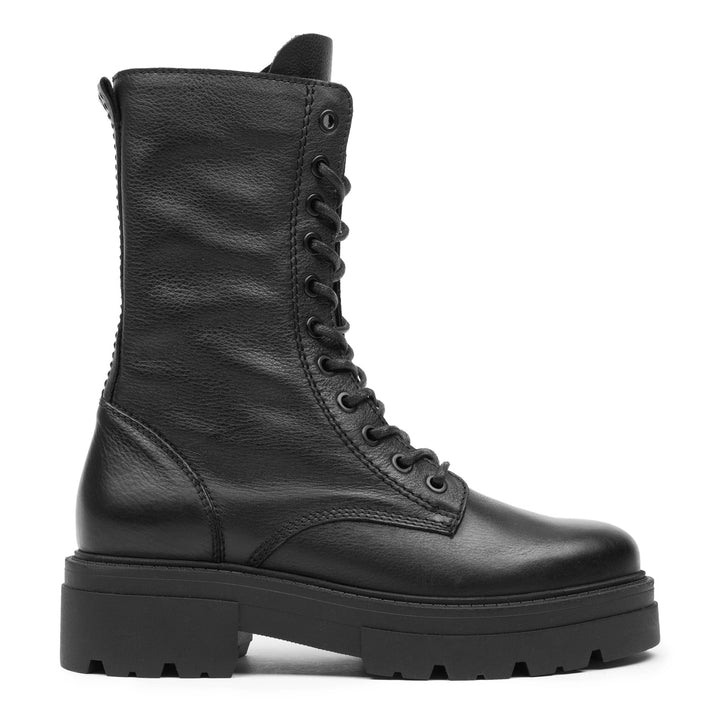 SHARI COMBAT HIGH fekete bőr sneaker