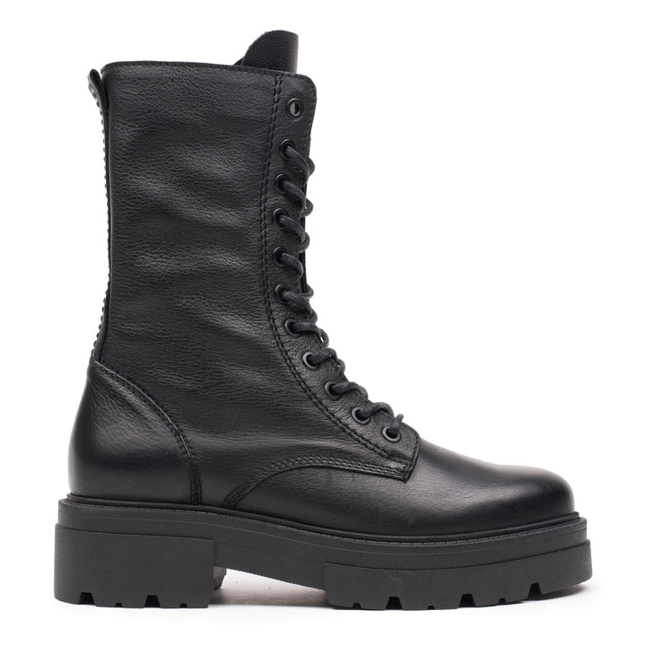 SHARI COMBAT HIGH fekete bőr sneaker